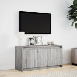 TV-benk med LED grå sonoma 100x34x50 cm konstruert tre