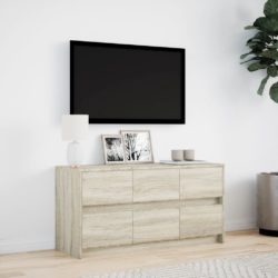 TV-benk med LED sonoma eik 100x34x50 cm konstruert tre