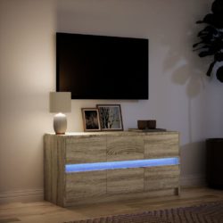 TV-benk med LED sonoma eik 100x34x50 cm konstruert tre