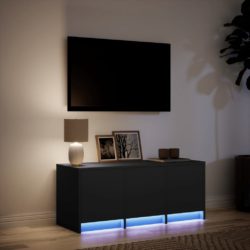 TV-benk med LED svart 97x34x40 cm konstruert tre