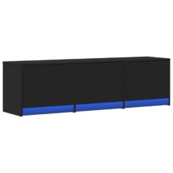 TV-benk med LED svart 140x34x40 cm konstruert tre