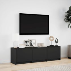 TV-benk med LED svart 140x34x40 cm konstruert tre