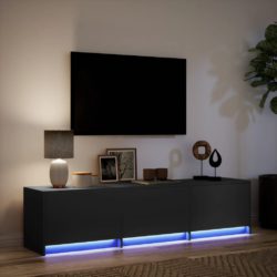 TV-benk med LED svart 165x34x40 cm konstruert tre