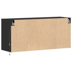 Vegghengt TV-benk med LED svart 100x31x45 cm