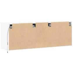 Vegghengt TV-benk med LED hvit 130x31x45 cm