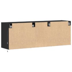 Vegghengt TV-benk med LED svart 130x31x45 cm