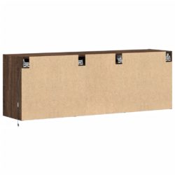 Vegghengt TV-benk med LED brun eik 130x31x45 cm