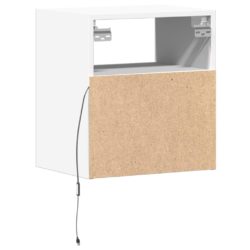 Vegghengte TV-benker med LED 2 stk hvit 41x31x45 cm