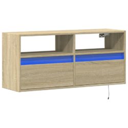 Vegghengt TV-benk med LED sonoma eik 100x31x45 cm