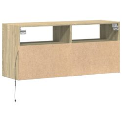 Vegghengt TV-benk med LED sonoma eik 100x31x45 cm