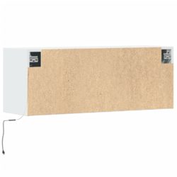 Vegghengt TV-benk med LED hvit 100x31x35 cm