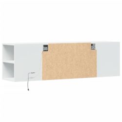 Vegghengt TV-benk med LED hvit 135x31x39,5 cm