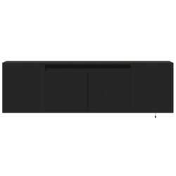 Vegghengt TV-benk med LED svart 135x31x39,5 cm