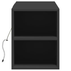 Vegghengt TV-benk med LED svart 135x31x39,5 cm