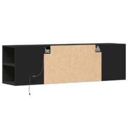 Vegghengt TV-benk med LED svart 135x31x39,5 cm