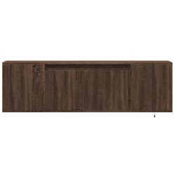 Vegghengt TV-benk med LED brun eik 135x31x39,5 cm