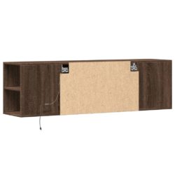 Vegghengt TV-benk med LED brun eik 135x31x39,5 cm