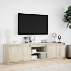 TV-benk med LED sonoma eik 180x34x50 cm konstruert tre