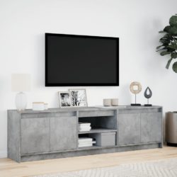 TV-benk med LED betonggrå 180x34x50 cm konstruert tre