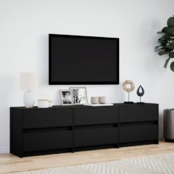 TV-benk med LED svart 180x34x50 cm konstruert tre