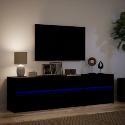 TV-benk med LED svart 180x34x50 cm konstruert tre