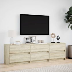 TV-benk med LED sonoma eik 180x34x50 cm konstruert tre