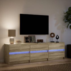 TV-benk med LED sonoma eik 180x34x50 cm konstruert tre