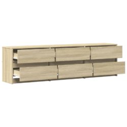 TV-benk med LED sonoma eik 180x34x50 cm konstruert tre