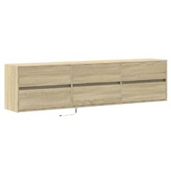 Vegghengt TV-benk med LED sonoma eik 180x31x45 cm