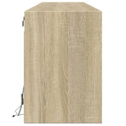 Vegghengt TV-benk med LED sonoma eik 180x31x45 cm