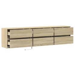 Vegghengt TV-benk med LED sonoma eik 180x31x45 cm