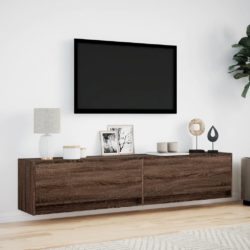 TV Veggskap med LED brun eik 180x31x38 cm