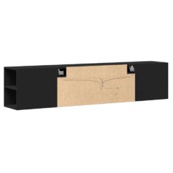 Vegghengt TV-benk med LED svart 180x31x39,5 cm