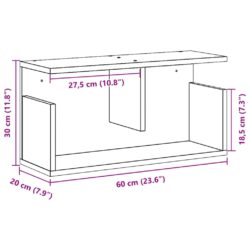 Veggskap 60x20x30 cm sonoma eik konstruert tre