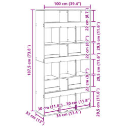 Romdeler sonoma eik 100x33x187,5 cm konstruert tre