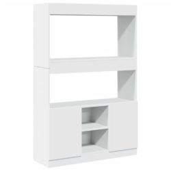 Highboard hvit 92x33x140 cm konstruert tre