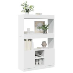 Highboard hvit 92x33x140 cm konstruert tre