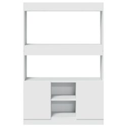 Highboard hvit 92x33x140 cm konstruert tre