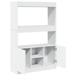 Highboard hvit 92x33x140 cm konstruert tre