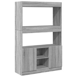 Highboard grå sonoma 92x33x140 cm konstruert tre