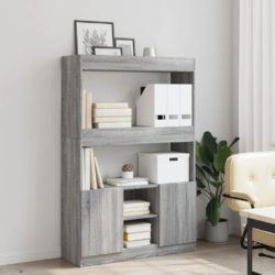 Highboard grå sonoma 92x33x140 cm konstruert tre