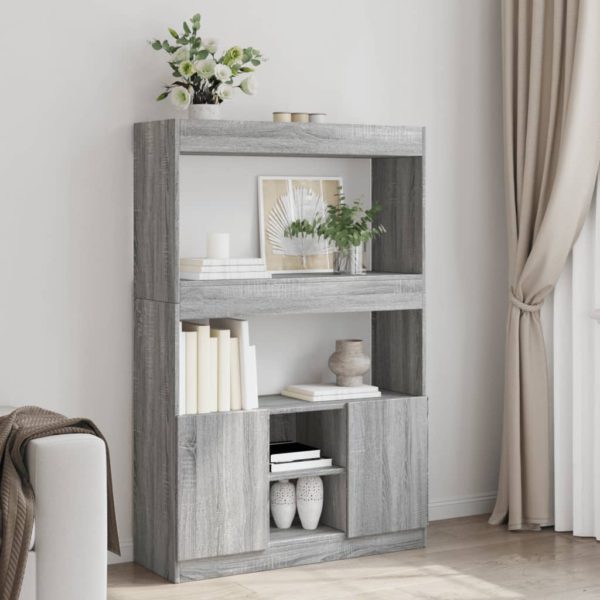 Highboard grå sonoma 92x33x140 cm konstruert tre