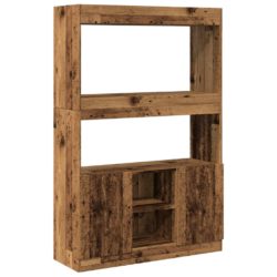 Highboard gammelt tre 92x33x140 cm konstruert tre