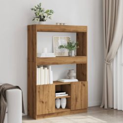 Highboard artisan eik 92x33x140 cm konstruert tre