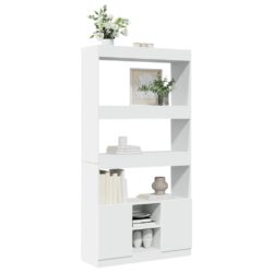 Highboard hvit 92x33x180 cm konstruert tre