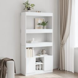 Highboard hvit 92x33x180 cm konstruert tre