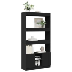 Highboard svart 92x33x180 cm konstruert tre