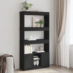 Highboard svart 92x33x180 cm konstruert tre