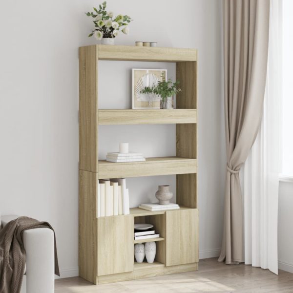 Highboard sonoma eik 92x33x180 cm konstruert tre