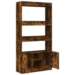 Highboard røkt eik 92x33x180 cm konstruert tre